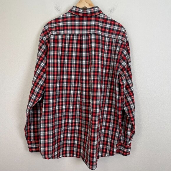 Eddie Bauer Mens XL Vintage Wash Button Down Plaid Shirt Long Sleeve - Picture 5 of 7